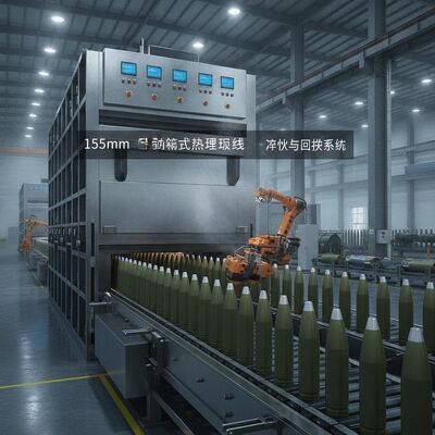 comprar Linha de produção de tratamento térmico tipo caixa totalmente automática com temperatura nominal de 950 ℃ e capacidade de carga de 64 reservatórios Fabricação em linha