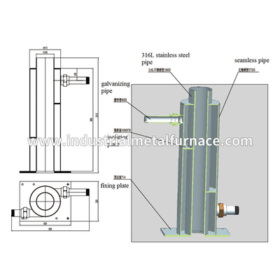 Cadinho oval 300 fornalha industrial da fusão do metal do gás de 500 800 1000 quilogramas com Recuperator
